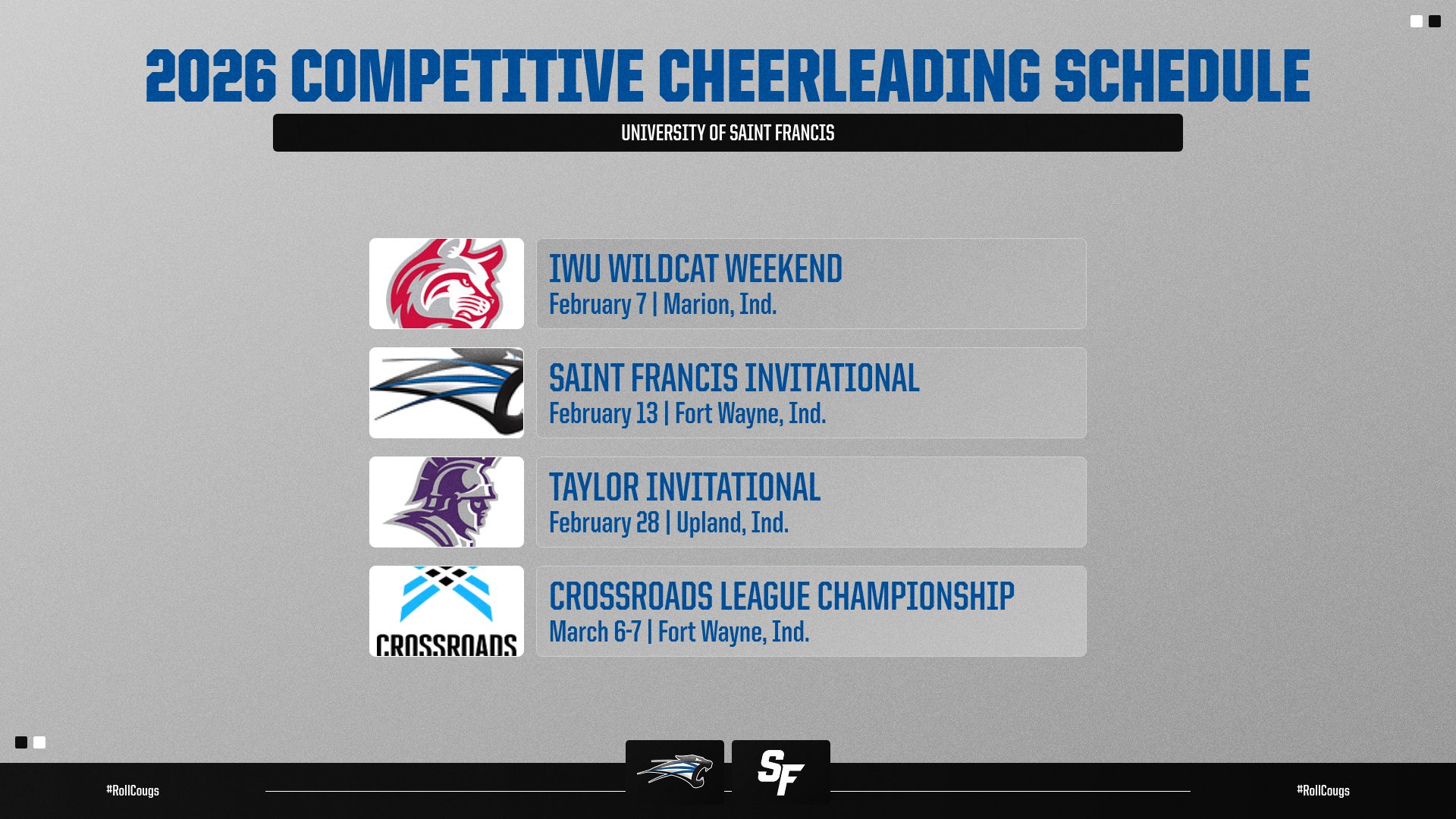 Cougar Competitive Cheerleading Releases 2026 Schedule