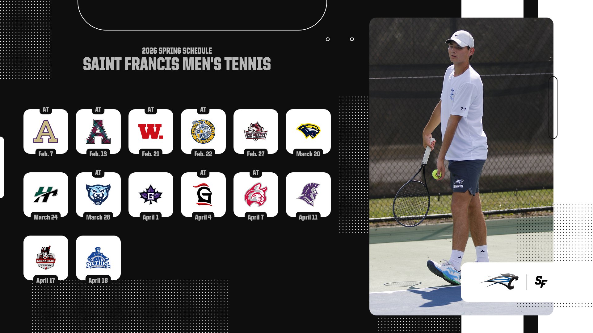 Saint Francis Men's Tennis Releases 2026 Spring Schedule