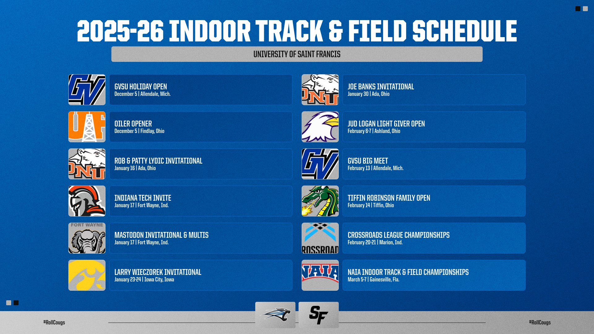 Saint Francis Men and Women&rsquo;s Indoor Track and Field Teams Announce 2025-26 Schedule